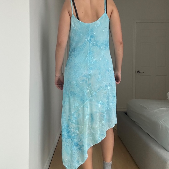 BLUE COWL NECK MIDI DRESS - Picture 3 of 4